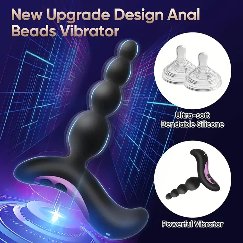 Vaginal G-spot Deep Stimulation Vibrating Beads Butt Plug Sex Stimulator