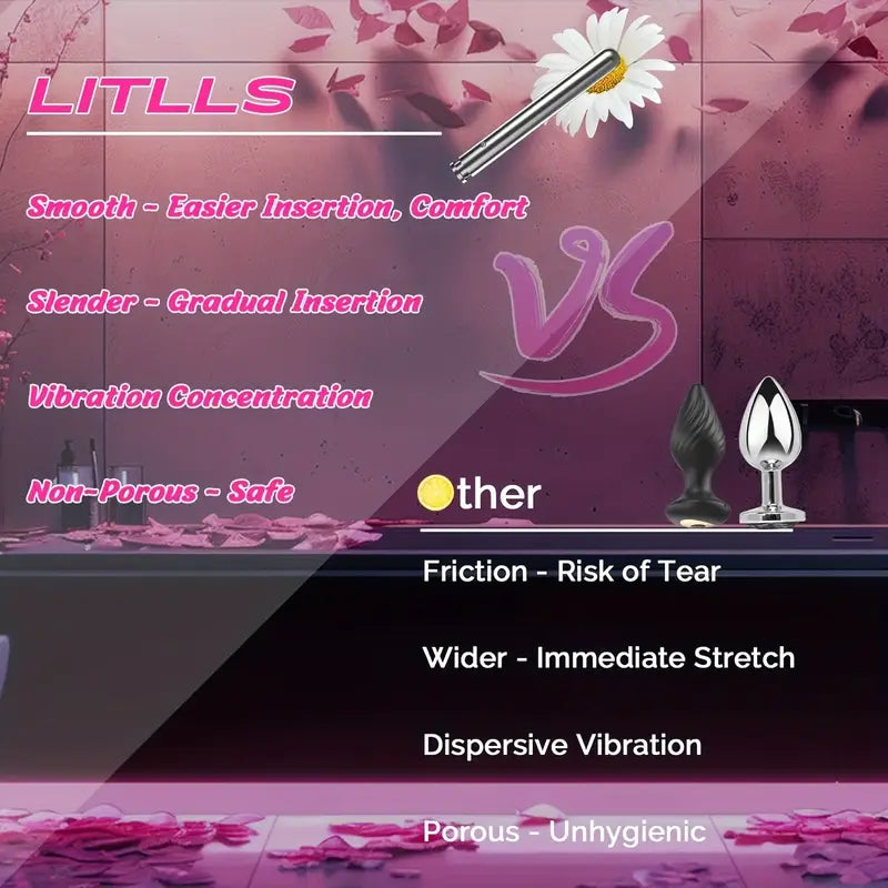 Necklace Stainless Steel Vibrating Butt Plug Long Metal Anal Trainer Vibrator