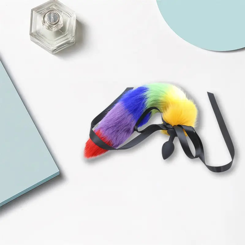 Anal Plug with Faux Tail Cosplay Silicone Butt Plug Adult Toy For Women