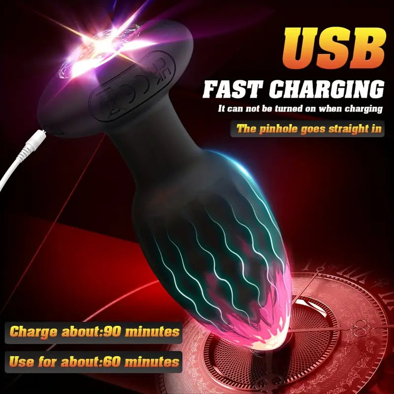 10 Modes Vibrating Butt Plug With Crystal Diamond Light Up Base APP Vibrator