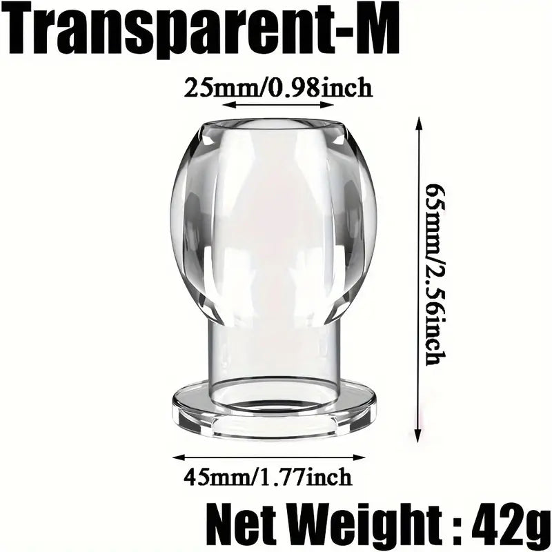 Hollow Voyeur Device Male Female Butt Plug Anus Extension Sex Toy