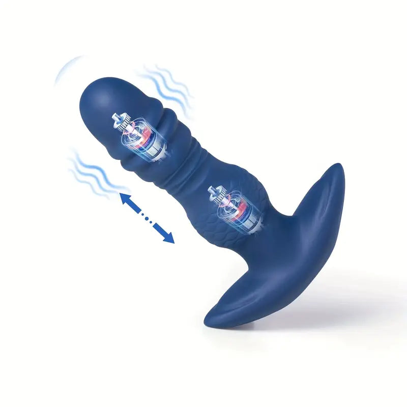 Thrusting Anal Plug With 7 Telscopic Vibrating Modes Prostate Massager