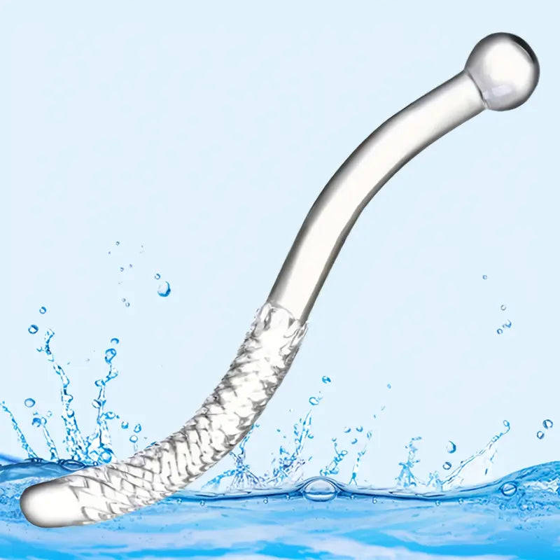 10.04in Crystal Glass Pleasure Wand Glass Dildo Crystal Double-Ended Penis