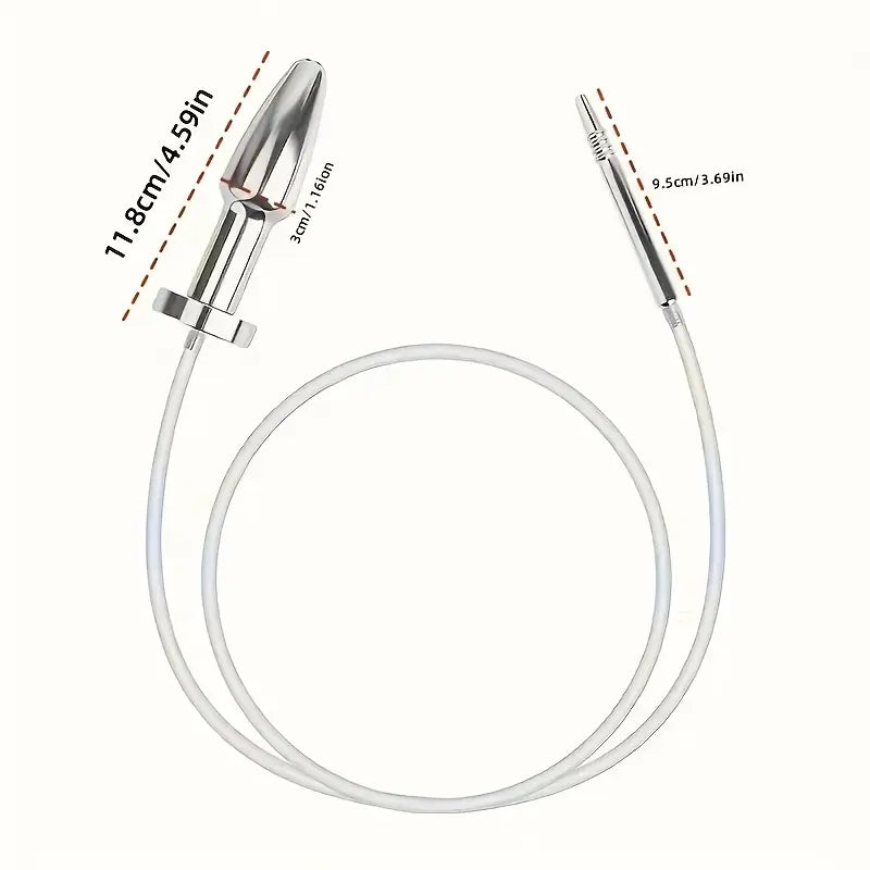 2 Sizes Inner Enema Syringe Long Short Stainless Steel Enema Butt Plug