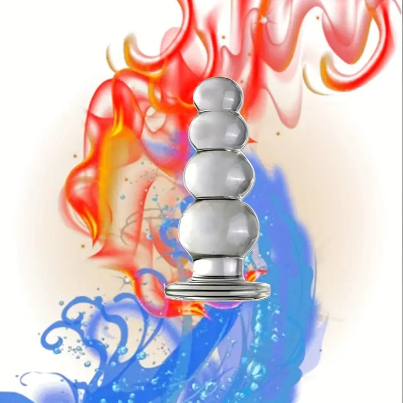 Glass Dildo Butt Plug Crystal Glass Anal Plug Transparent Anal Beads