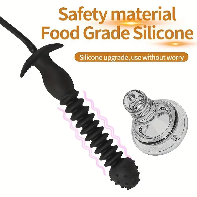 Waterproof Silicone Inflatable Anal Plug Expandable Pump For Prostate