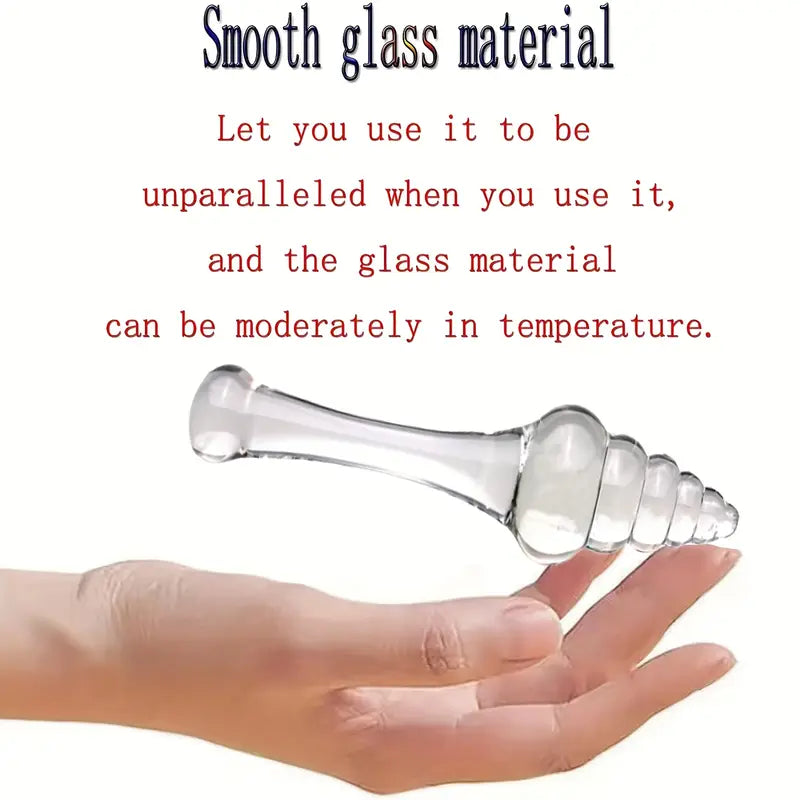 7.68in Crystal Glass Wand Dildo Penis Threaded Glass Fairy Wand Anal Beads