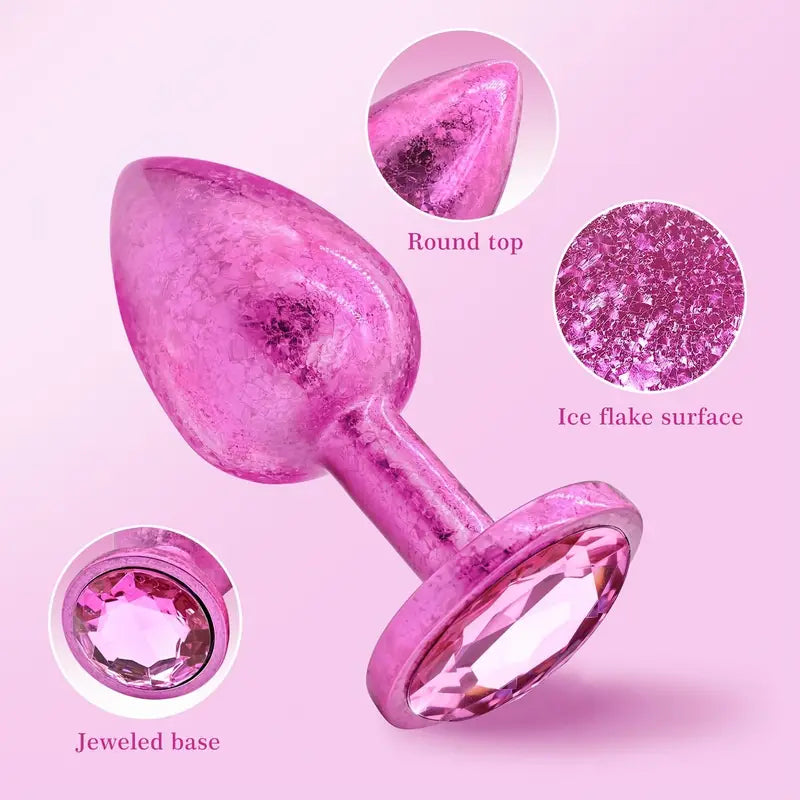 Butt Plug Sex Toy With Jeweled Base G Spot Stainless Steel Anal Set