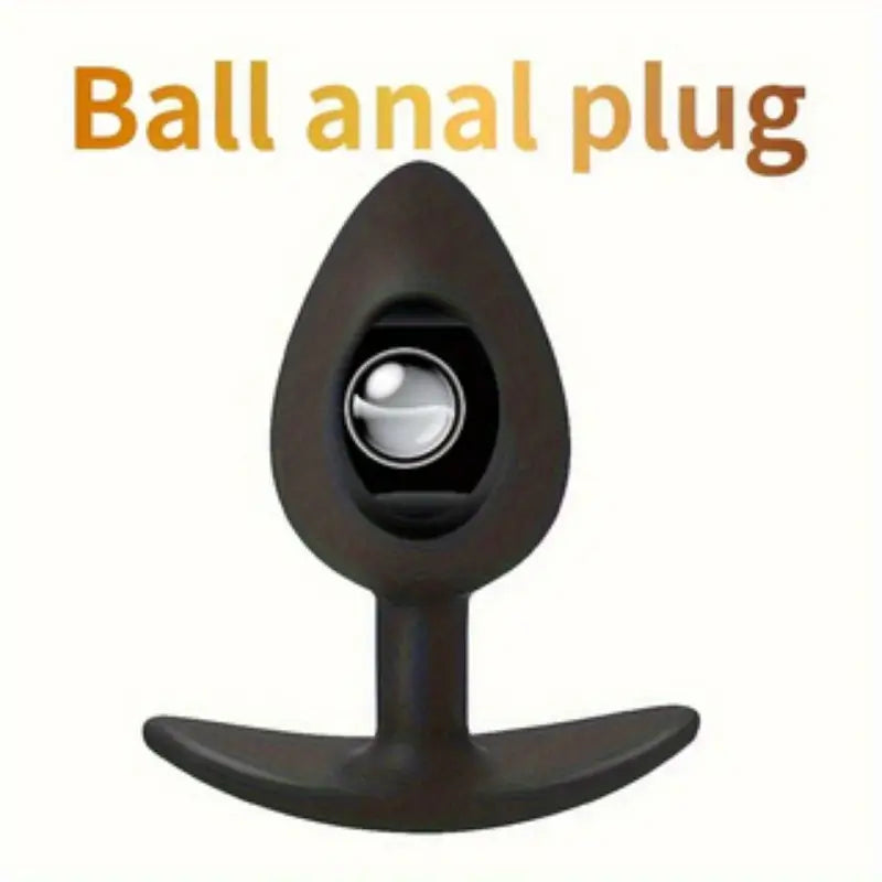 Silicone Ball-Shaped Soft Hand-Washable Smooth Black Anal Plug