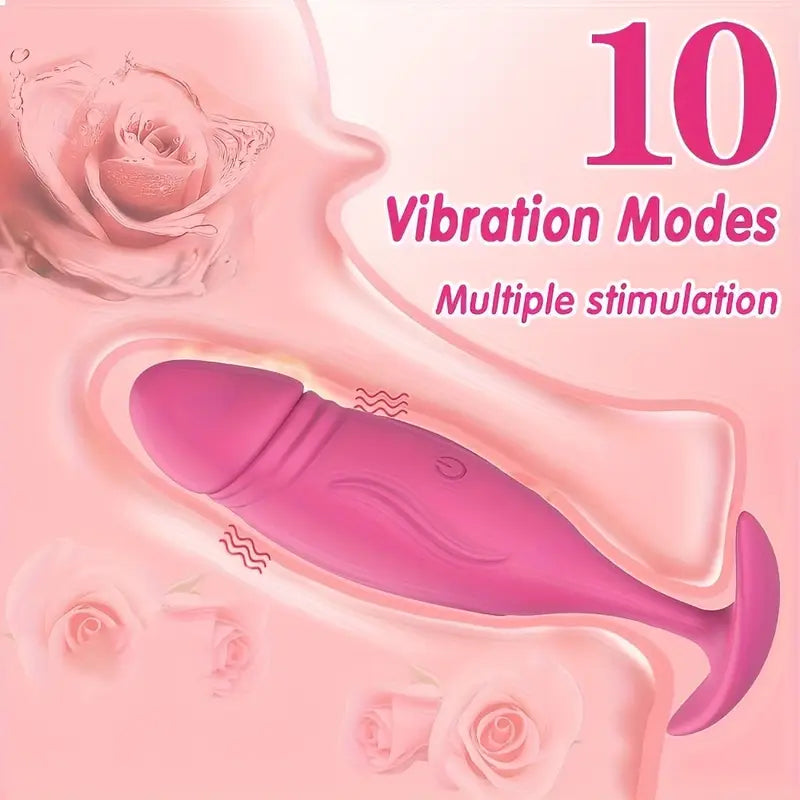 10 Vibration Modes Prostate Anal Plug Rechargeable Quiet Silicone Adult Toy