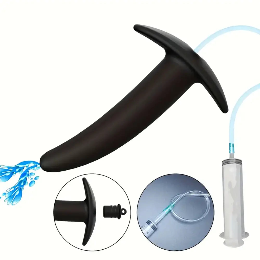 Silicone Hollow Water Filling Anal Plug Backyard Anal Dilator For Sex