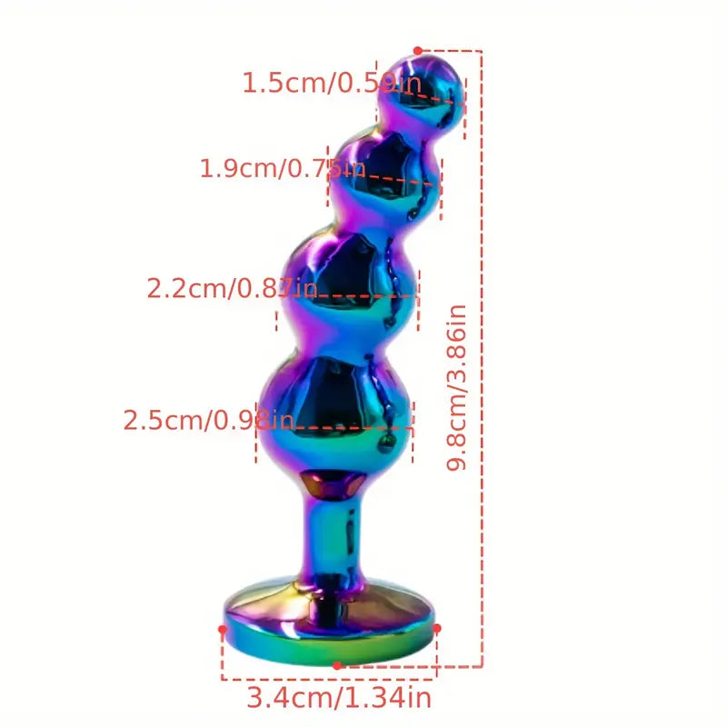 Iridescent Metal Butt Plug High Aesthetic Value Adult Sex Toy