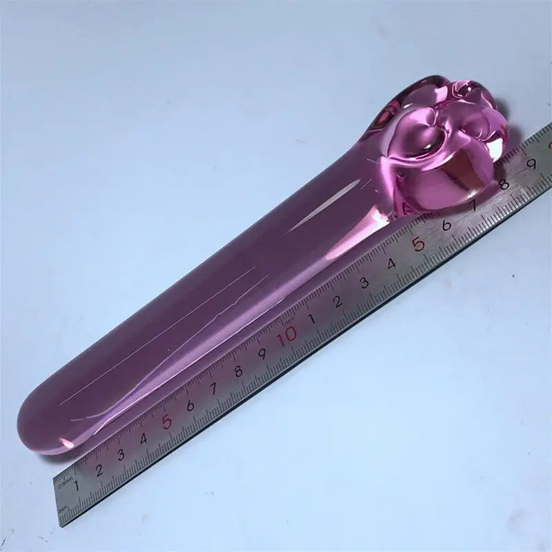 Glass Anal Plug With Paw-Shaped End Smooth G-Spot Stimulator