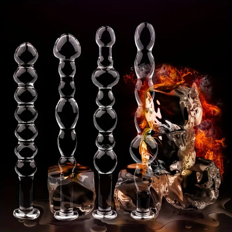 Glass Crystal Anal Probe Expander Adult Male Fun Anal Sex Toy