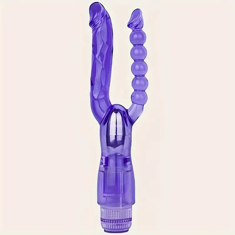 Double-Ended Vibrating Dildos Dual Penetration G-spot Vaginal Anal Beads