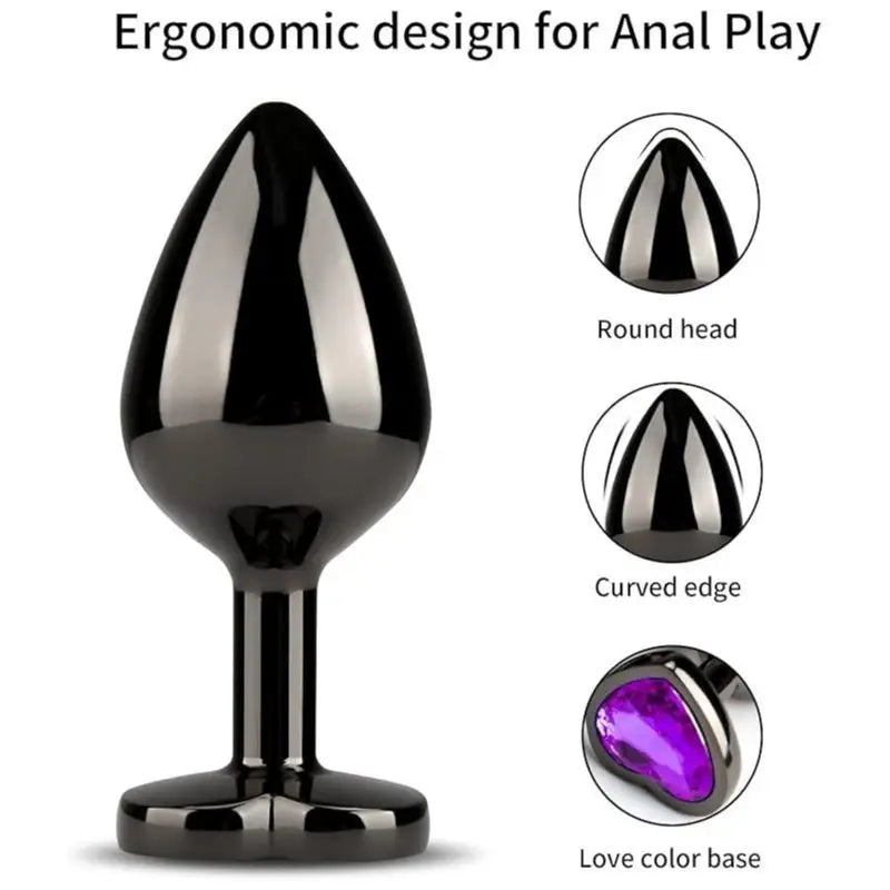 3PCS Anal Plug Anal Training Metal Adult Trainer Kit Toy Crystal Diamond