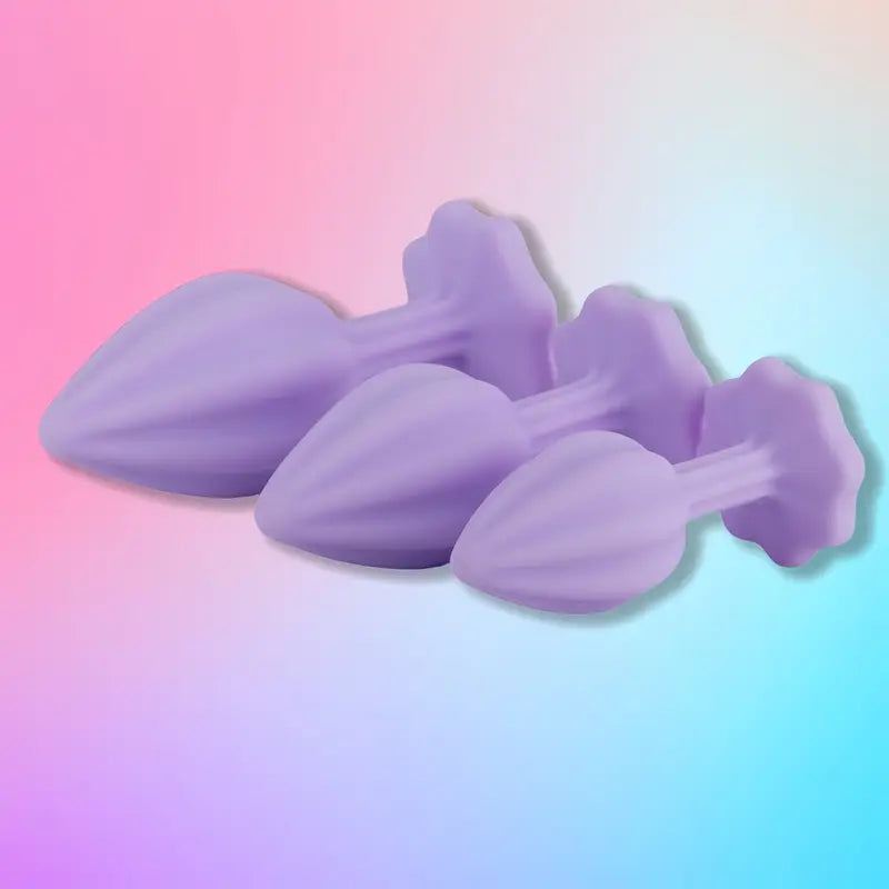 Three-piece Diamond Jewelry Decorated Anal Training Butt Plug