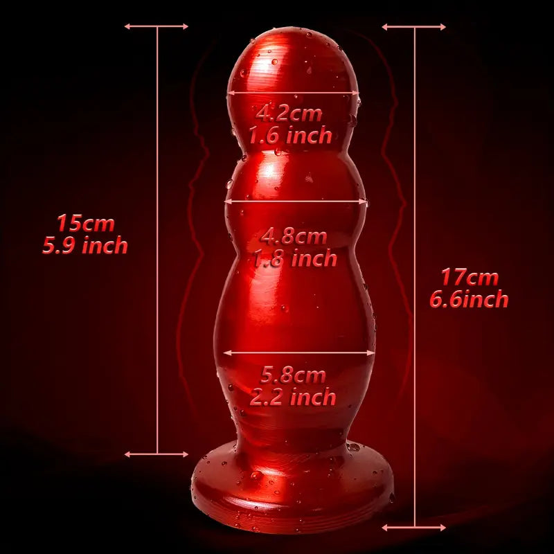 6.6in Large Anal Beads Butt Plug with 3 Balls Anal Dildo With Suction Cup