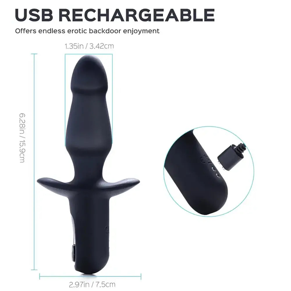 Flared Base Design Anal Vibrator Dallon Vibrating Anal Butt Plug