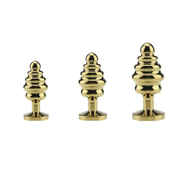 Metallic Anal Beads Threaded Rear Anal Sex Toy Wearable Metal Butt Plug