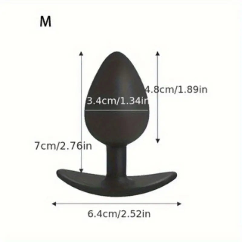 Silicone Ball-Shaped Soft Hand-Washable Smooth Black Anal Plug