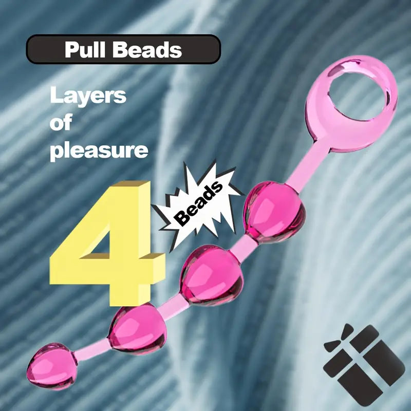 G-spot Crystal Four Pull Beads Anal Plug For Men Stimulating Anal Plug