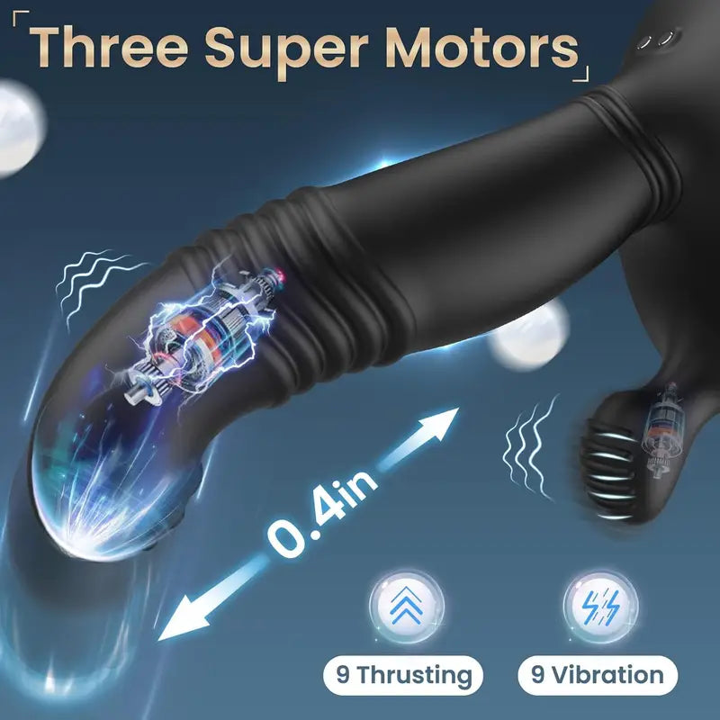 Thrusting Prostate Massager Anal Vibrator Dildo With 9 Thrusting Vibration