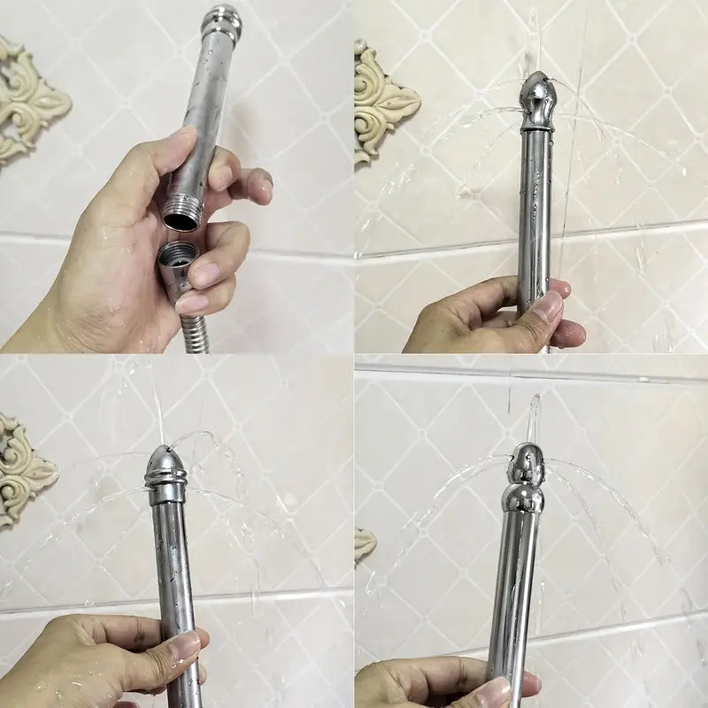 Metal Anal Douche Portable Showerhead Three Heads Enema Cleaner