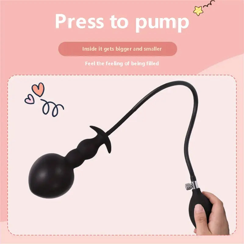 Inflatable Silicone Butt Plug Anal Beads Stretchers G Spot Stimulator