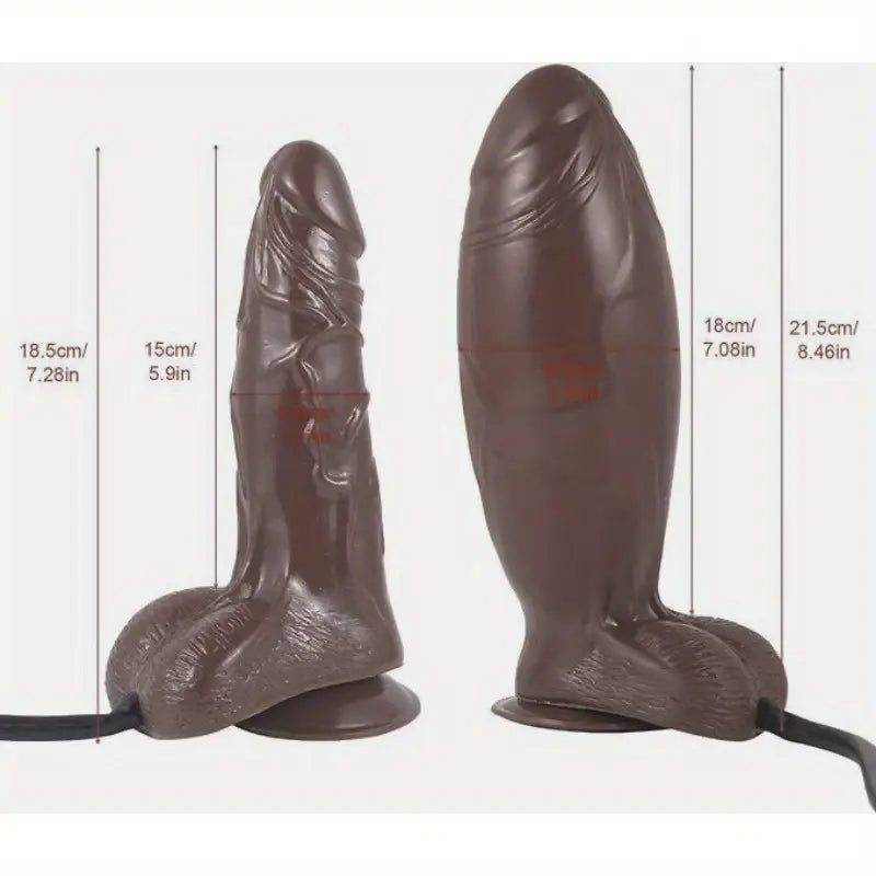 Handheld Realistic Inflatable Male Butt Plug Vaginal Pleasure Dildo