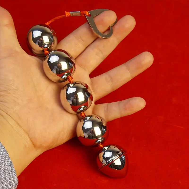 Metal Anal Beads Balls Training Sex Toy Butt Ass Plug For Prostate Massage