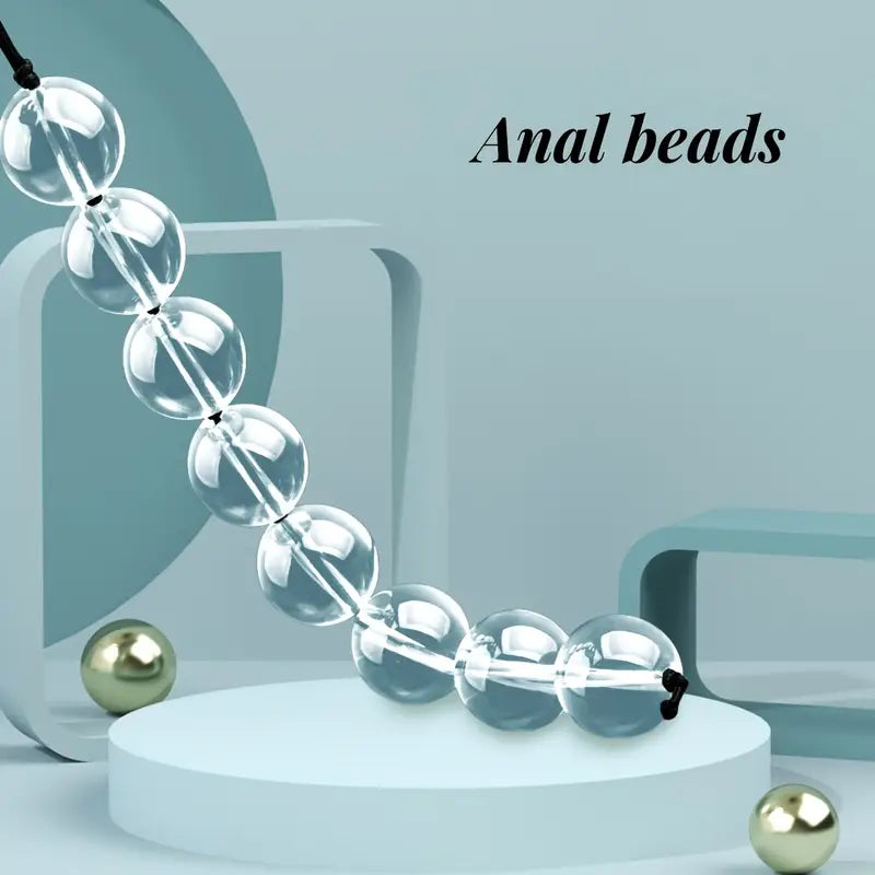 Anal Beads Toy Manual Use Transparent Spherical Beads With String Ties
