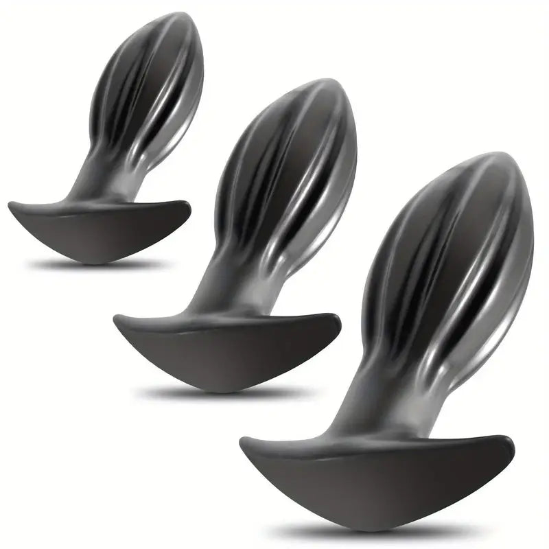 Sleek Black 4.7-Inch Soft Silicone Anal Plug Sex Toy For Men Women Couples