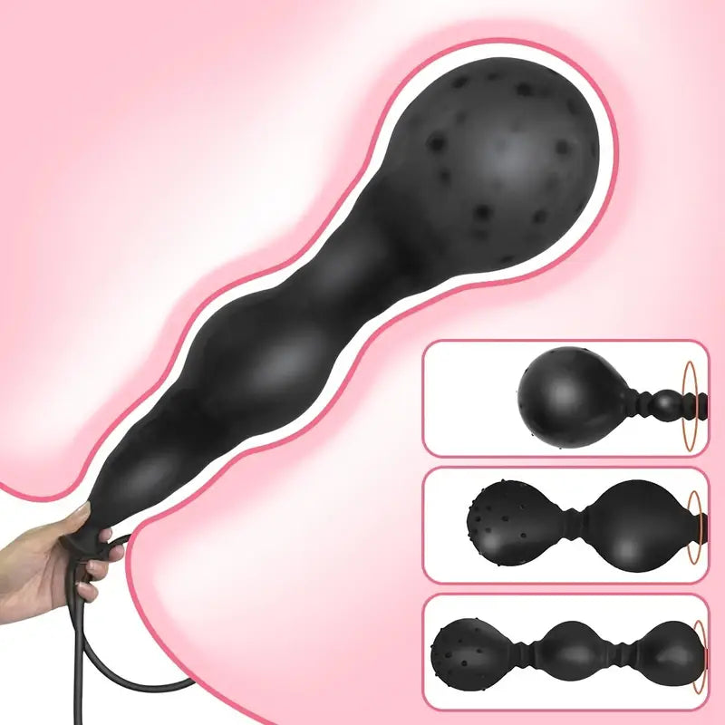 Inflatable Spike Anal Dildo Ass Plug Silicone Extended Anal Plug Ass Sex Toy