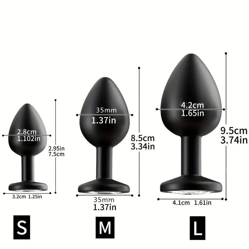 Diamond Bottom Silicone Anal Plug Butt Anal G-Spot Sex Stimulator