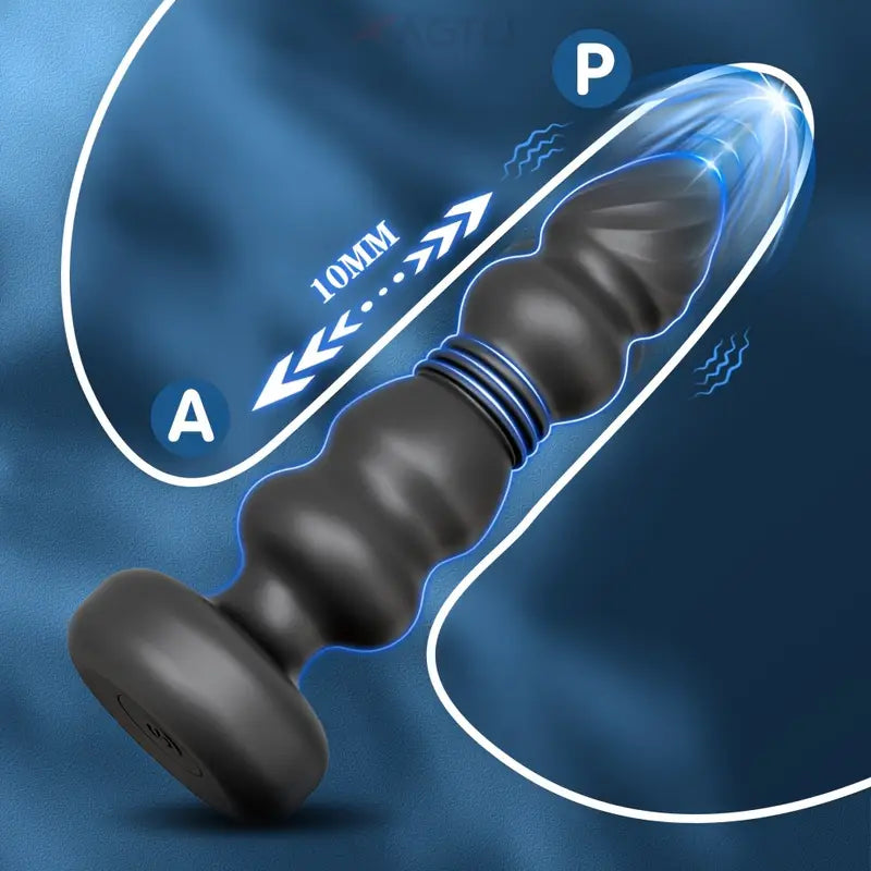 Thrusting Vibrating Prostate Massager Anal Dildo Vibrator 10 Modes
