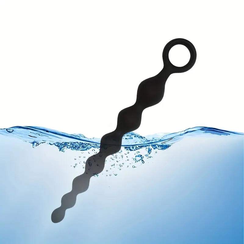 Unisex Premium Silicone Anal Plug With Beaded Ring Design For Stimulation