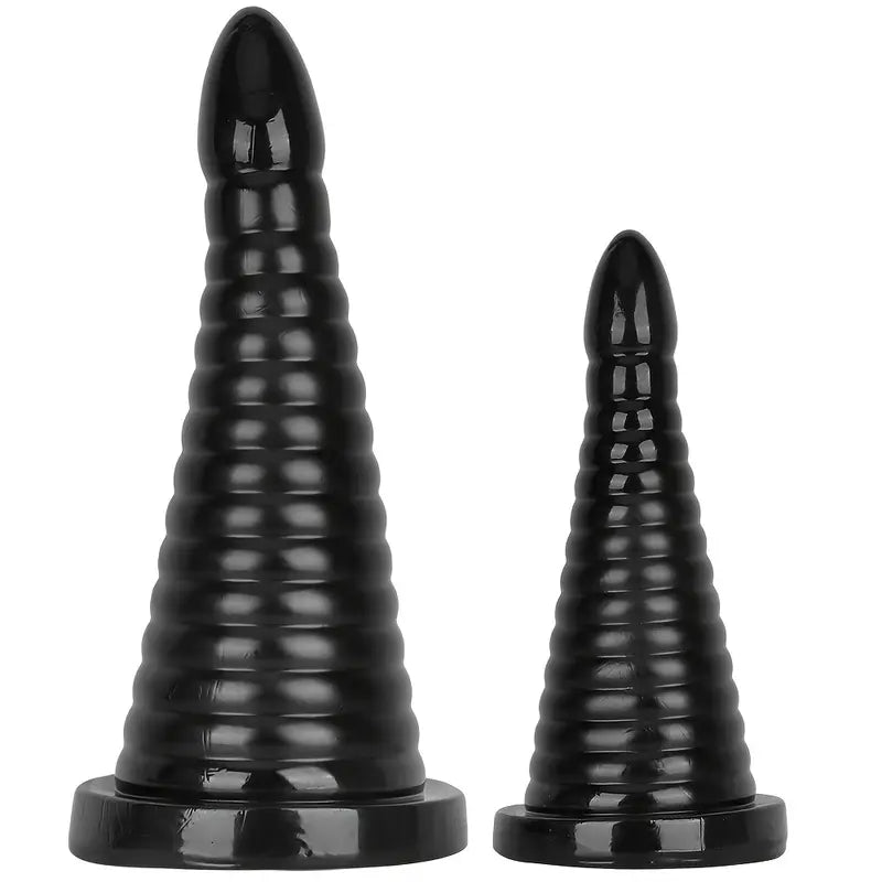 Black PVC Anal Plug Adult Male Arousal Aid For Intimate Accessory