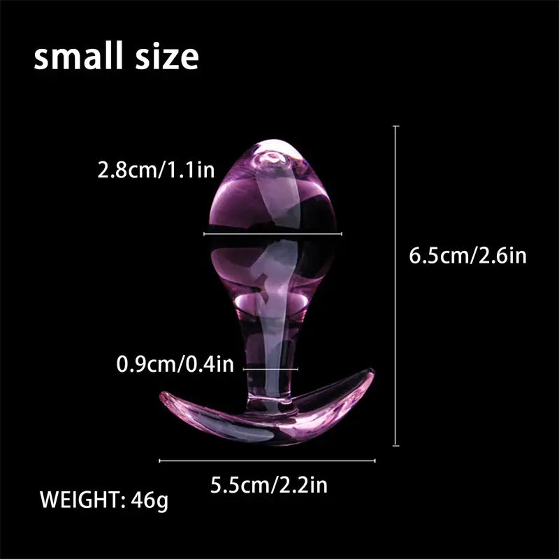 Crystal Glass Anal Plug Adult Erotic Toy Prostate Massage Anal Trainer