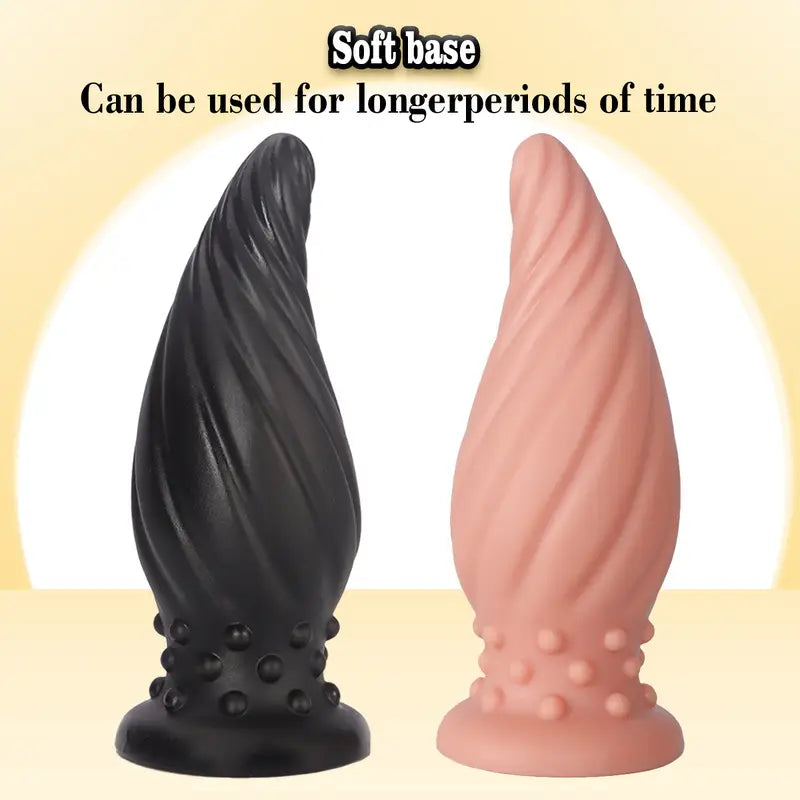 New Apricot-Colored Special Spiral Cone Anal Plug Novel Anal Toy