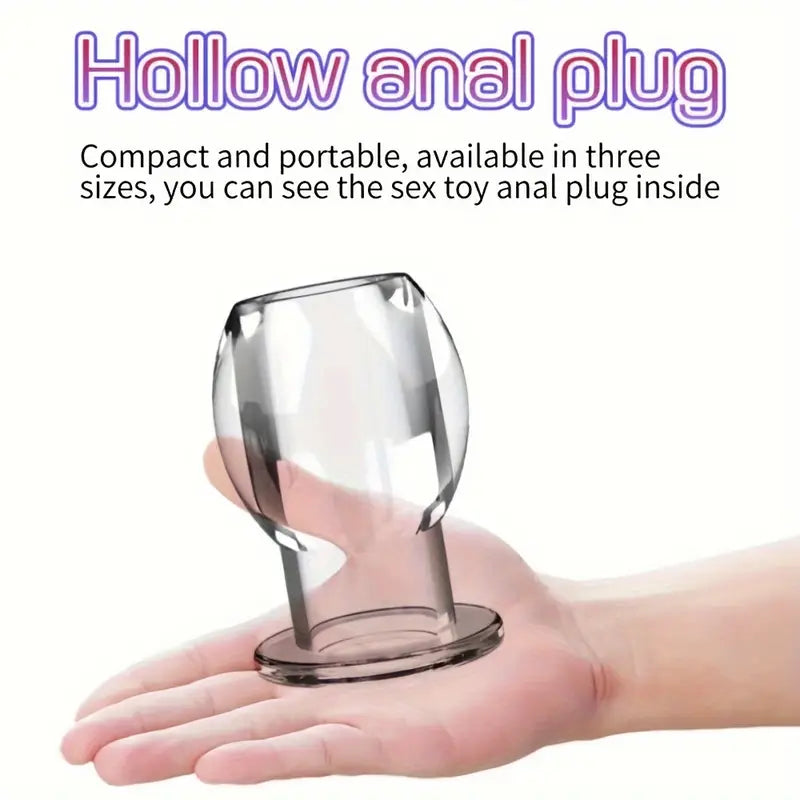 Hollow Voyeur Device Male Female Butt Plug Anus Extension Sex Toy