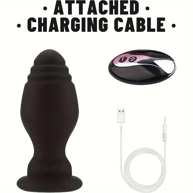 Vibrating Foxtail Anal Butt Plug Remote Control Vibrator Anal Sex Toy