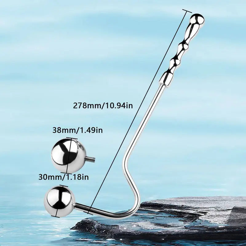 Stainless Steel Anal Hook 2 Interchangeable Ball Joint Hook For Couple