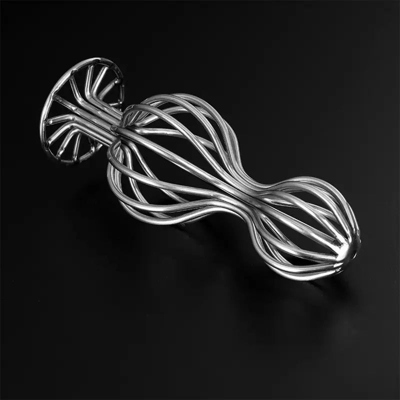 Women Men Anal Plug Hollow Metal Gourd Shaped Butt Plug Stopper Toy