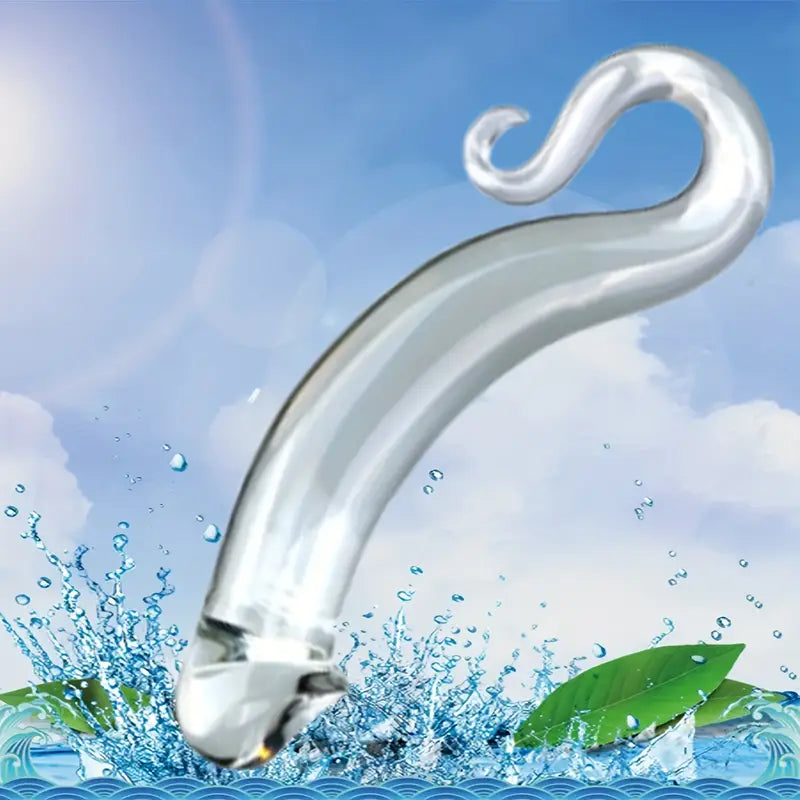 6.89in Crystal Glass Pleasure Wand Dildo Penis Glass Dildo Anal Butt Plug