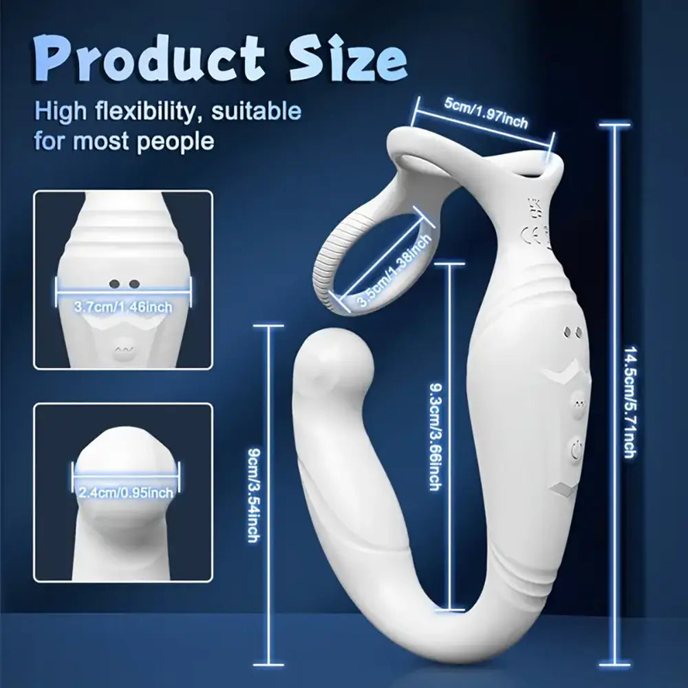 Rotating Anal Vibrator C-Shaped Penis Ring Adult Anal Sex Toy