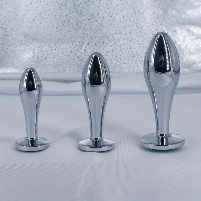 Crystal Diamond Adlut Safety Metal Water Drip Shape Butt Plug Sex Toy