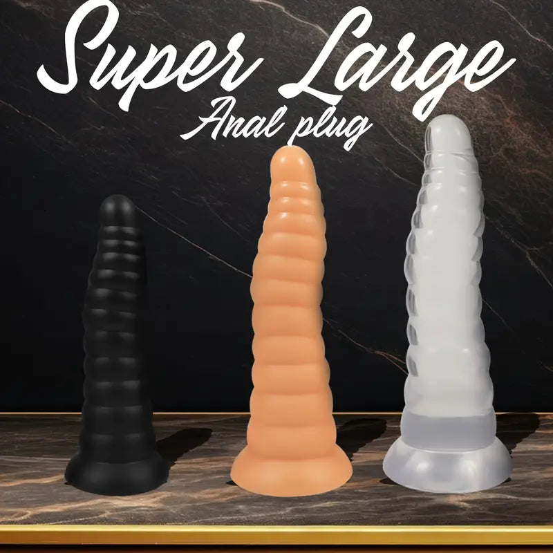 Super Large Anal Plug With Suction Cup PVC Soft Flexible Anal Toy