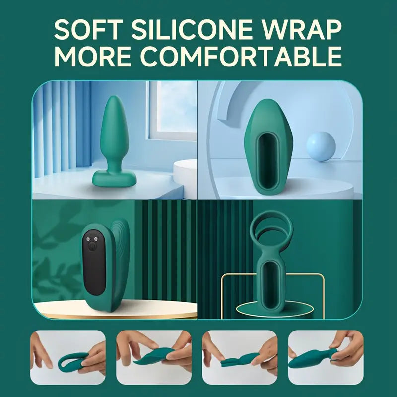 Couple-Vibrating Penis Ring Anal Plug Wearable Vibrator G Spot Vibrator