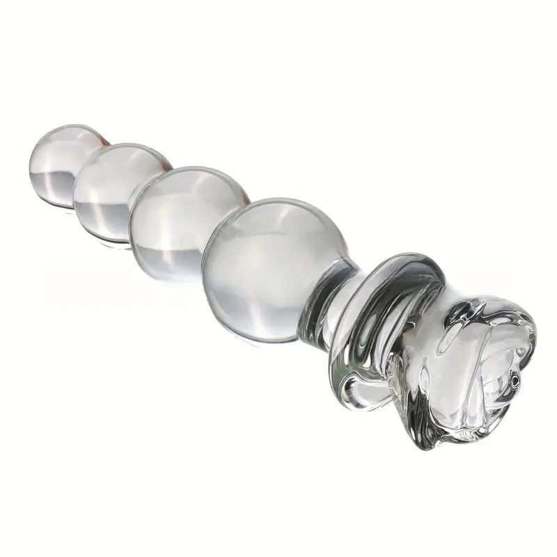 Transparent Rose Bead Anal Plug Anal Masturbation And Expansion Tool